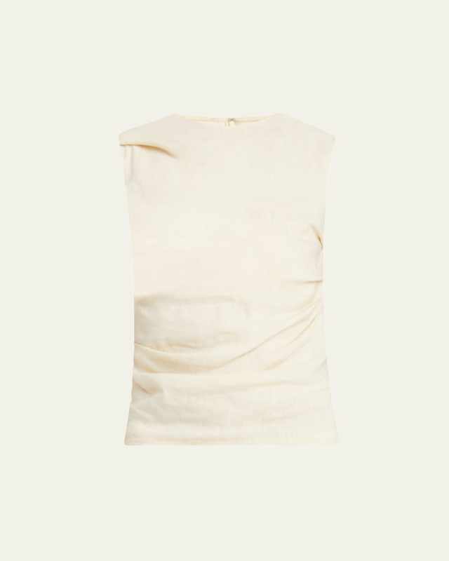 Anoushka Sleeveless Linen Slub Top